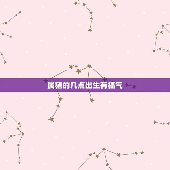 属猪的几点出生有福气，属猪女孩最好的出生时辰