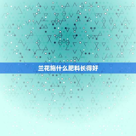 兰花施什么肥料长得好，兰花需要什么肥料？