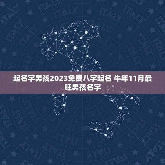 起名字男孩2023免费八字起名 牛年11月最旺男孩名字