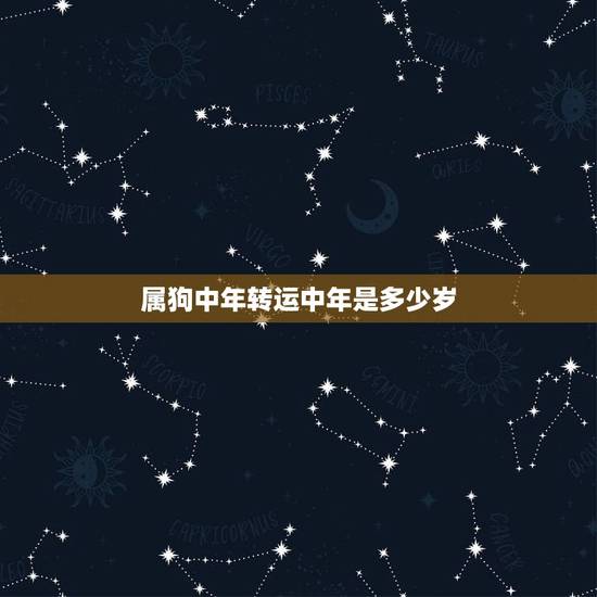 属狗中年转运中年是多少岁，中年人是指多少岁到多少岁？周岁虚岁？