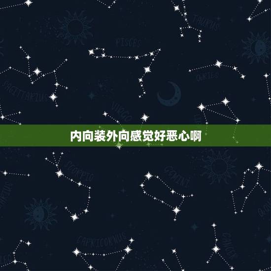 内向装外向感觉好恶心啊,一个人从内向突然变得外向,大家会不会认为这个人 内向装外向感觉好恶心啊,一个人从内向突然变得外向,大家会不会认为这个人