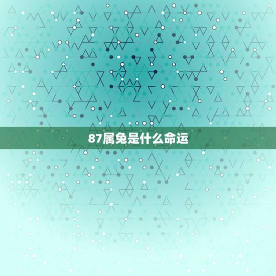 87属兔是什么命运，1987兔命里有几个孩子