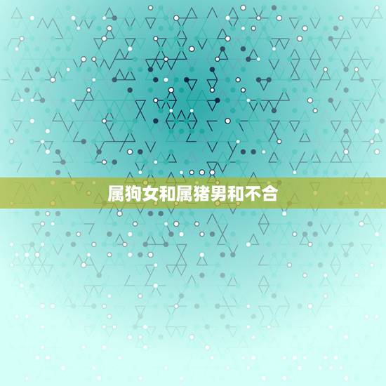 属狗女和属猪男和不合，男属猪女属狗相婚配