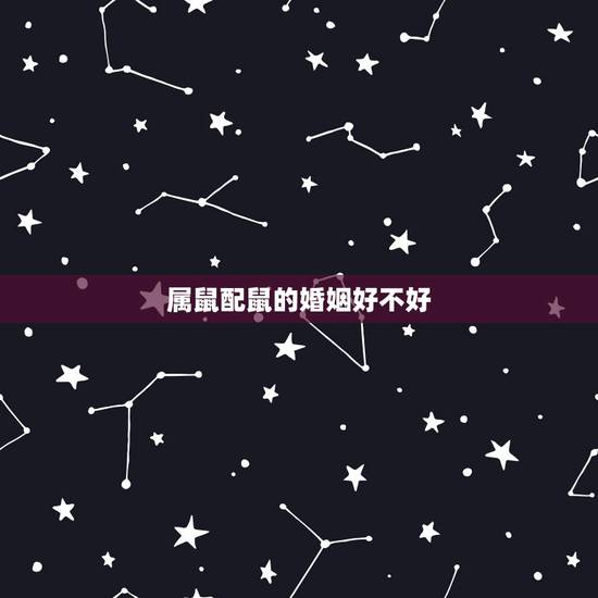 属鼠配鼠的婚姻好不好，属鼠的可以和属鼠的结婚吗