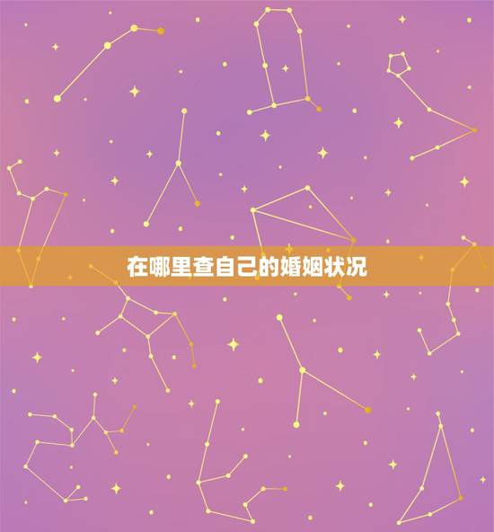 在哪里查自己的婚姻状况，在哪可以查到婚姻状况