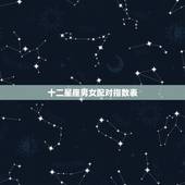 十二星座男女配对指数表，十二星座配对表