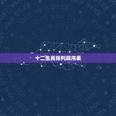 十二生肖排列顺序表，十二生肖相冲相克表