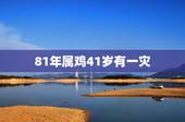 81年属鸡41岁有一灾，1981年属鸡人四十六岁的命运如何
