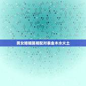 男女婚姻属相配对表金木水火土，五行相生相克运用到婚姻中，怎么判定一个男