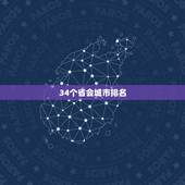 34个省会城市排名，全国省会城市大小排名？