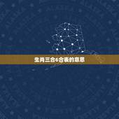 生肖三合6合表的意思，十二生肖刑冲克害合表