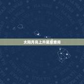 太阳月亮上升星座查询，太阳、月亮、上升星座查询
