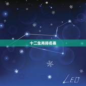 十二生肖排名表，十二生肖排行