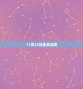 11月23日生肖运势，10月23日生肖运势2022