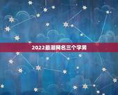 2022最潮网名三个字男，2021年最酷的网名