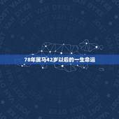 78年属马42岁以后的一生命运，78年属马人运程.财运.健康