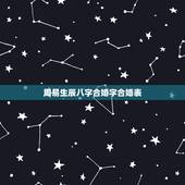 周易生辰八字合婚字合婚表，求算八字合婚日子