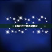 辛酉日柱三命通会精论，4个短命日柱