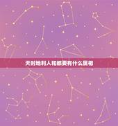 天时地利人和都要有什么属相，天时地利人和解什么生肖