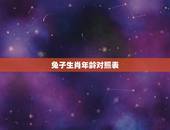 兔子生肖年龄对照表，垂耳兔体重对照表