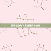 关于领导与下属相处的小技巧，老板和下属相处的方法