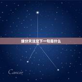 缘分天注定下一句是什么，缘分天注定句子