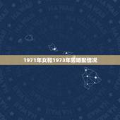 1971年女和1973年男婚配情况，1971年女猪和1973年男牛今年
