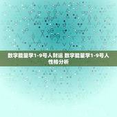 数字能量学1-9号人财运 数字能量学1-9号人性格分析