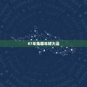 87年兔哪年转大运，1987年属兔在2008年命运线