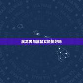 属龙男与属鼠女婚配好吗，属相婚配：男属龙和女属鼠相配吗