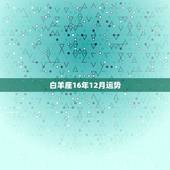 白羊座16年12月运势，唐立淇白羊座2016年12月运势