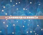 十二生肖婚姻配对表大全 属相婚配口诀