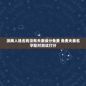 测两人姓名有没有夫妻缘分免费 免费夫妻名字配对测试打分