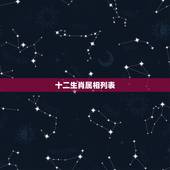十二生肖属相列表，十二生肖排行榜