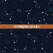 1978年属马的人什么命人，78年属马是什么命