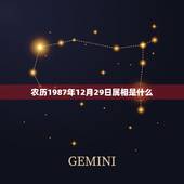 农历1987年12月29日属相是什么，87年农历12月29出生的属相是