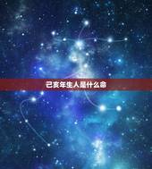 己亥年生人是什么命，己亥在五行中的什么命