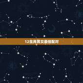 12生肖男女最佳配对，男女属相配对