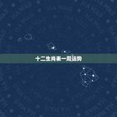 十二生肖表一周运势，十二生肖一周运势816822