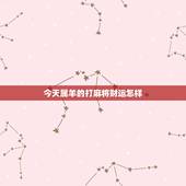 今天属羊的打麻将财运怎样，今天属羊适合打麻将吗