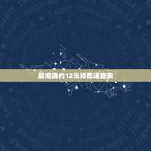 最准确的12张婚配速查表，12星座最佳婚配表