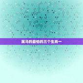 属马的最怕的三个生肖一，属马的家庭最怕的属相