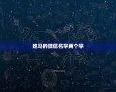 姓马的微信名字两个字，我姓马我想起个好听的微信名