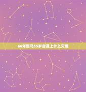 66年属马55岁会遇上什么灾难，78年属马43岁会遇上什么灾难