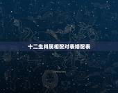 十二生肖属相配对表婚配表，属相婚配