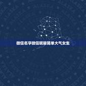 微信名字微信昵称简单大气女生，微信名称女生简单有气质的有什么？