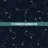 1978年属马什么时候走大运，1978年属马未来5年大运