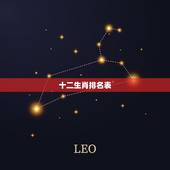 十二生肖排名表，十二星座和十二生肖依次排名？