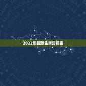 2022年最新生肖对照表，属相年龄对照表查询