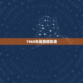 1968年属相婚配表，生肖猴1968年出生婚姻